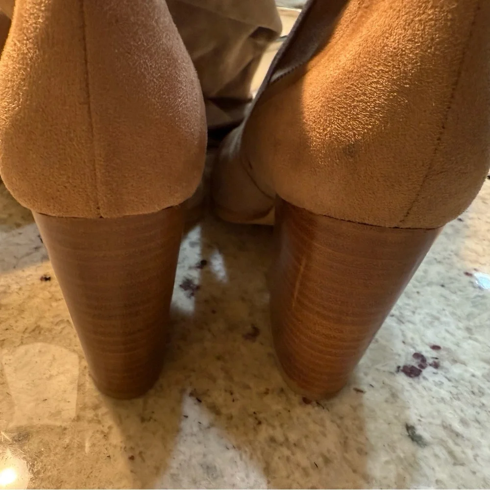 Marc Fisher Over The Knee OTK Faux Suede Tan Boots Size 10